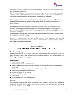 EEN LID VOOR DE RAAD VAN TOEZICHT
