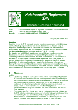 Huishoudelijk Reglement SNN - SchouderNetwerken Nederland