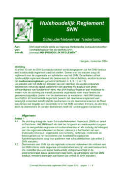 Huishoudelijk Reglement SNN - SchouderNetwerken Nederland