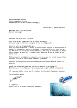 een brief - CSB Amsterdam