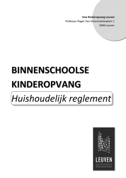Huishoudelijk reglement vzw Kinderopvang