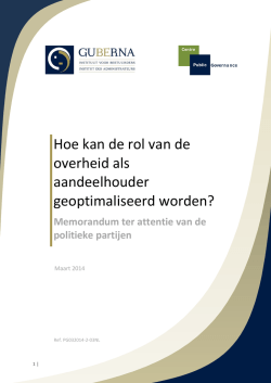 Hoe kan de rol van de overheid als aandeelhouder