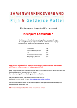 Steunpunt Consulenten - SWV Rijn en Gelderse Vallei