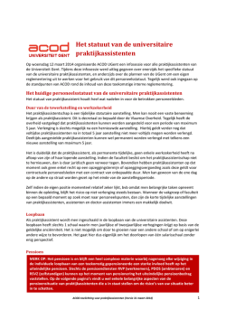 Het statuut van de universitaire praktijkassistenten