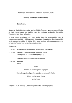 Koninklijke Vereniging van het 5 Linie Regiment , VZW. Afdeling