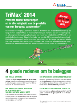 4 goede redenen om te beleggen TriMax® 2014