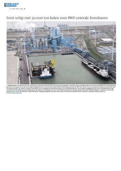 Eerst schip met 50.000 ton kolen voor RWE