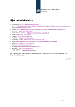 Projectontwikkelaars Wind op Land - Rijksdienst voor Ondernemend