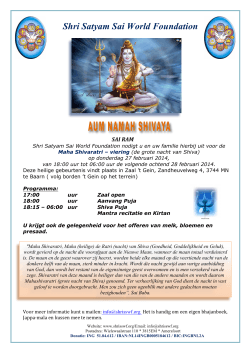Shri Satyam Sai World Foundation® PROGRAMMA MAHA