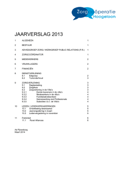Jaarverslag 2013 versie3 - Zorgco&ouml;peratie Hoogeloon