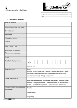 Intakeformulier - Gemeente Middelkerke