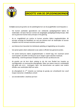Grootte spelerskernen - Jeugdopleiding K. Berchem Sport