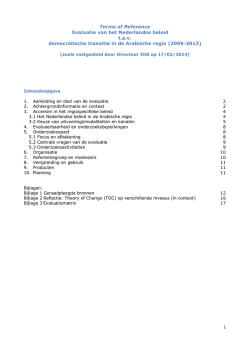 IOB - ToR evaluatie van het Nederlandse beleid