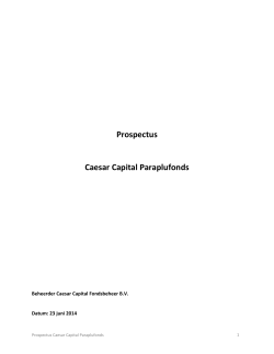 Prospectus Caesar Capital Paraplufonds