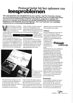 Protocol helpt bij het oplossen van leesproblemen. Uitleg, 17(2)