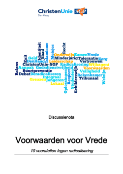 Discussienota aanpak radicalisering ChristenUnie
