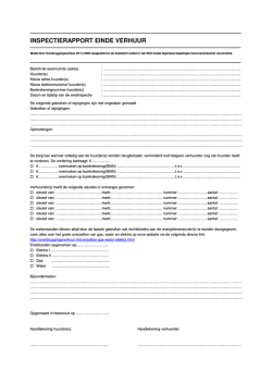 INSPECTIERAPPORT EINDE VERHUUR