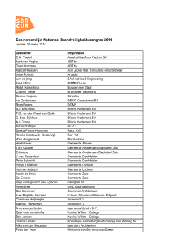 Deelnemerslijst Nationaal Brandveiligheidscongres 2014