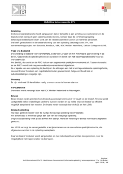 Informatie opleiding betonreparateur 27+ 2014