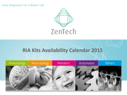 RIA Kits Availability Calendar 2015