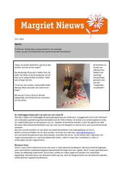 14 februari 2014 nieuwsbrief