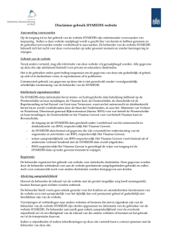 Disclaimer gebruik HYMEDIS website