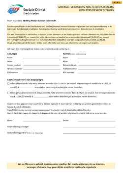 Inkomensformulier/Vergoeding SDD