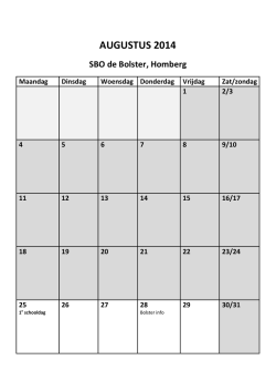 Jaarkalender 2014 - 2015 SBO De Bolster