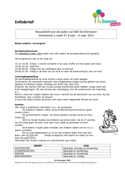 INFO nummer 01 - SBO De Driemaster