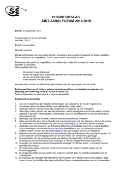 HUISWERKKLAS SINT-JANSLYCEUM 2014/2015
