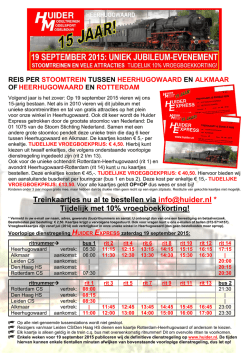 HUIDER EXPRESS voorlopige dienstregeling 2015 met