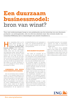 Een duurzaam businessmodel: bron van winst?