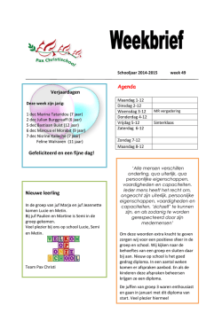 informatiebrief week 49 - Pax Christischool Bodegraven