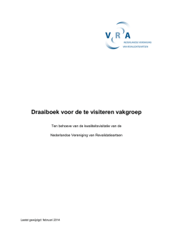 Draaiboek voor de te visiteren vakgroep