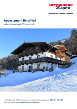 Appartement Bergfried in Westendorf