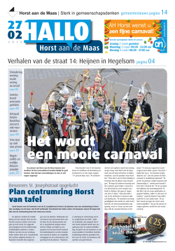 Uitgave 27-02-2014 - HALLO Horst aan de Maas