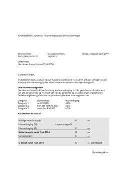 Voorbeeldbrief Laurentius - huurverhoging sociale huurwoningen