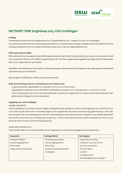 Hoofdpunten uit ons zorginkoopbeleid 2015