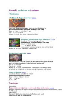 Overzicht workshops en trainingen
