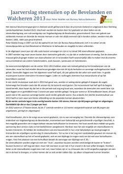 Jaarverslag steenuilen op de Bevelanden en
