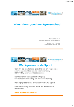 Werkgeverschap - Badminton Nederland
