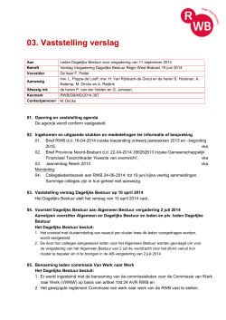 Verslag DB 19 juni 2014 - Regio West
