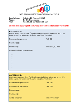 Inschrijfformulier Jeugdcarnavalsoptocht SJB Nuland