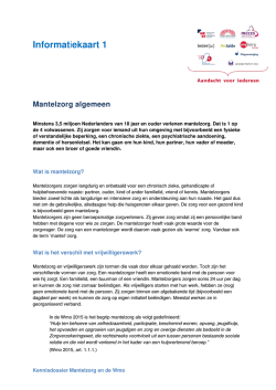 Informatiekaart 1 &ndash; mantelzorg algemeen