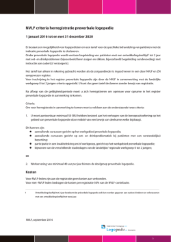 NVLF criteria herregistratie preverbale logopedie