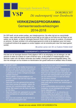 Verkiezingsprogramma 2014 tot 2018