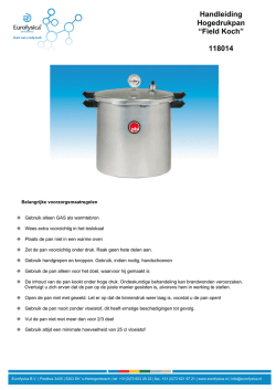 Handleiding Hogedrukpan &ldquo;Field Koch&rdquo; 118014