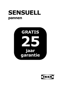 SENSUELL pannen: gratis 25 jaar garantie (pdf)