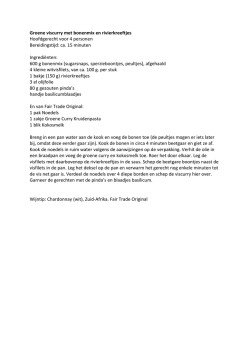 Groene viscurry met bonenmix en rivierkreeftjes