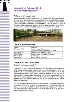 Nieuwsbrief Februari 2014 Pharos Regio Nijmegen